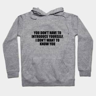 You don't have to introduce yourself, I don't want to know you Hoodie